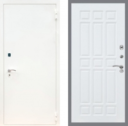 Дверь Рекс (REX) 1А Белая шагрень FL-33 Силк Сноу