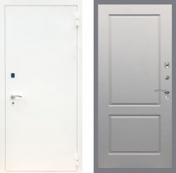Дверь Рекс (REX) 1А Белая шагрень FL-117 Грей софт