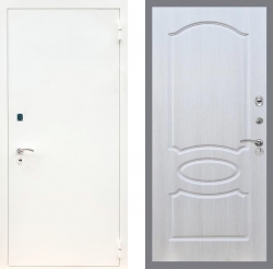 Дверь Рекс (REX) 1А Белая шагрень FL-128 Лиственница беж