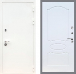 Дверь Рекс (REX) 5 Белая Шагрень FL-128 Белый ясень