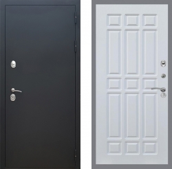 Дверь Рекс (REX) 5 Черный Муар FL-33 Белый ясень