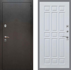 Дверь Рекс (REX) 5 Серебро Антик FL-33 Белый ясень