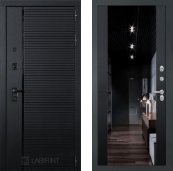 Дверь Лабиринт (LABIRINT) Piano Зеркало Максимум с тонировкой Черный кварц