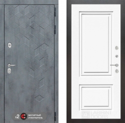 Дверь Лабиринт (LABIRINT) Бетон 26 Белый (RAL-9003)