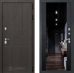 Дверь Лабиринт (LABIRINT) Urban Зеркало Максимум с тонировкой Черный кварц