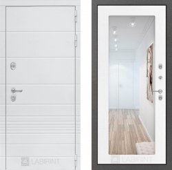 Дверь Лабиринт (LABIRINT) Трендо Зеркало 18 Белое дерево