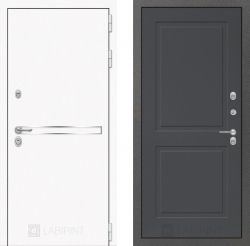 Дверь Лабиринт (LABIRINT) Лайн White 11 Графит софт