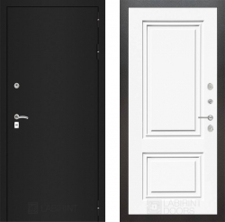 Дверь Лабиринт (LABIRINT) Classic шагрень черная 26 Белый (RAL-9003)