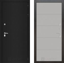 Дверь Лабиринт (LABIRINT) Classic шагрень черная 13 Грей софт