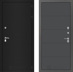 Дверь Лабиринт (LABIRINT) Classic шагрень черная 13 Графит софт