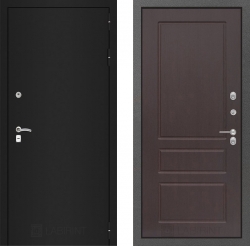 Дверь Лабиринт (LABIRINT) Classic шагрень черная 03 Орех премиум