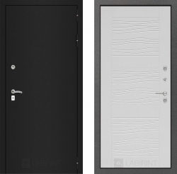 Дверь Лабиринт (LABIRINT) Classic шагрень черная 06 Белое дерево