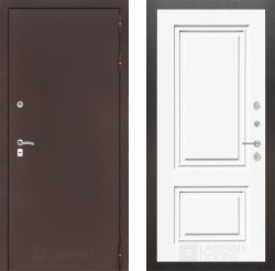 Дверь Лабиринт (LABIRINT) Classic антик медь 26 Белый (RAL-9003)