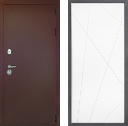 Дверь Дверной континент Рубикон Медь Дизайн ФЛ-655 Белый софт