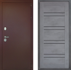 Дверь Дверной континент Рубикон Медь Дизайн ФЛ-49 Бетон серый