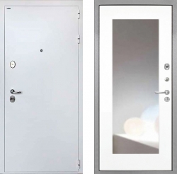 Дверь Интекрон Колизей White ФЛЗ-120-М Зеркало Белый матовый