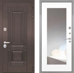 Дверь Интекрон Италия ФЛЗ-120-М Зеркало Белый матовый