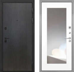 Дверь Интекрон Профит Black ФЛ-295 ФЛЗ-120-М Зеркало Белый матовый