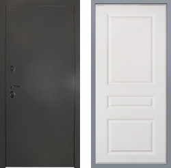 Дверь Заводские двери Эталон 3к антик серебро Стокгольм Белый софт