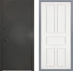 Дверь Заводские двери Эталон 3к антик серебро Уругвай Белый софт